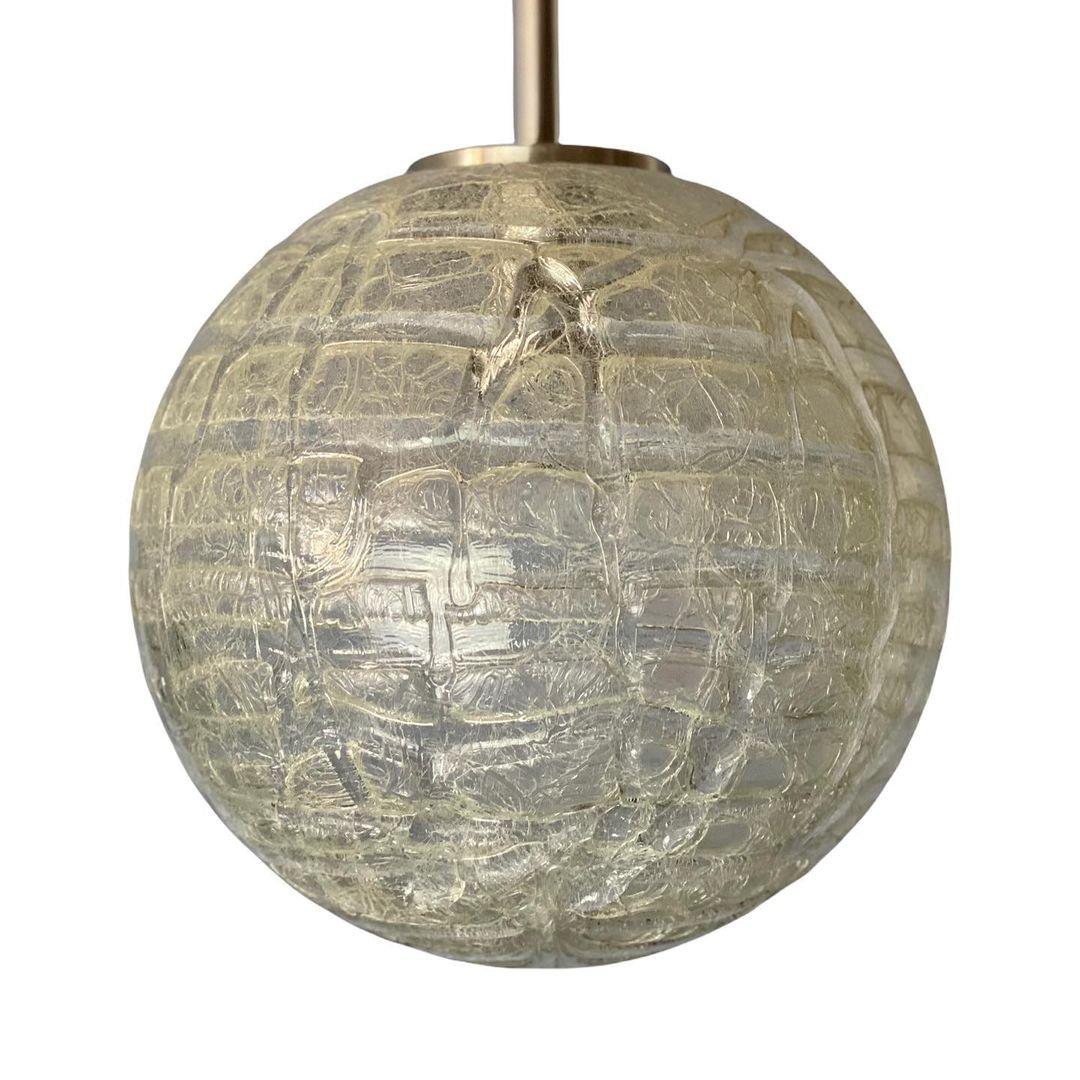 Mid-Century Modern Glass Sphere Globo Ceiling Lamp From Doria Lights, 1940s.