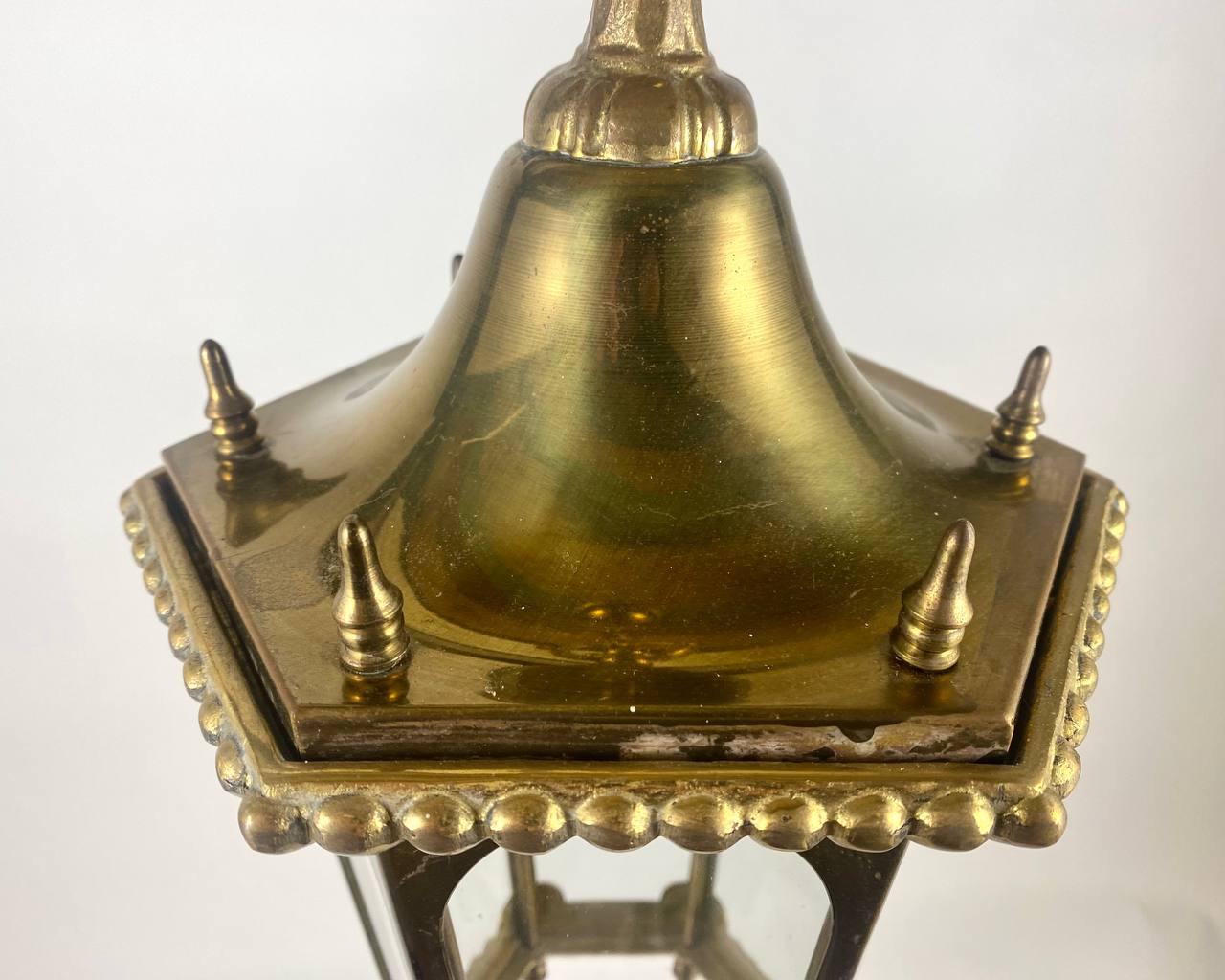 Late 20th Century Vintage Ceiling Lantern / Chandelier in Bronze