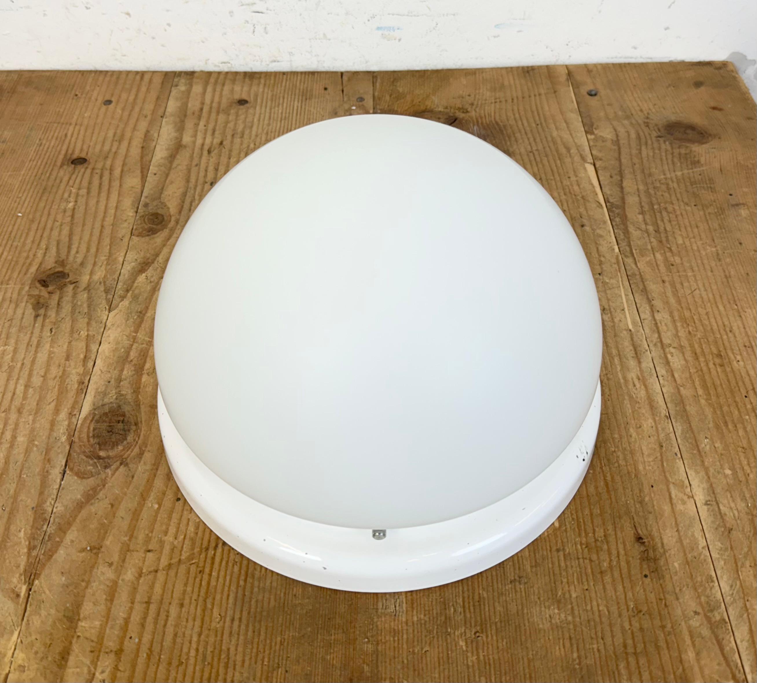 Czech Vintage Ceiling or Wall Light with Milk Glass, 1980s For Sale