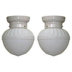 Vintage Ceiling Lights Milk Glass Fixture 20s - 30s Priced each