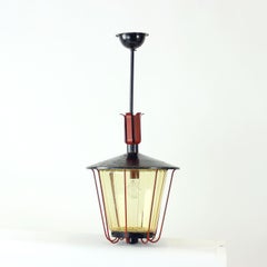 Vintage Ceiling Pendant Railway Light, Czechoslovakia 1940s