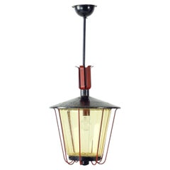 Vintage Ceiling Pendant Railway Light, Czechoslovakia 1940s
