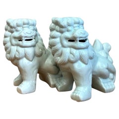 Vintage Celadon Glazed Foo Dogs - Set of 2