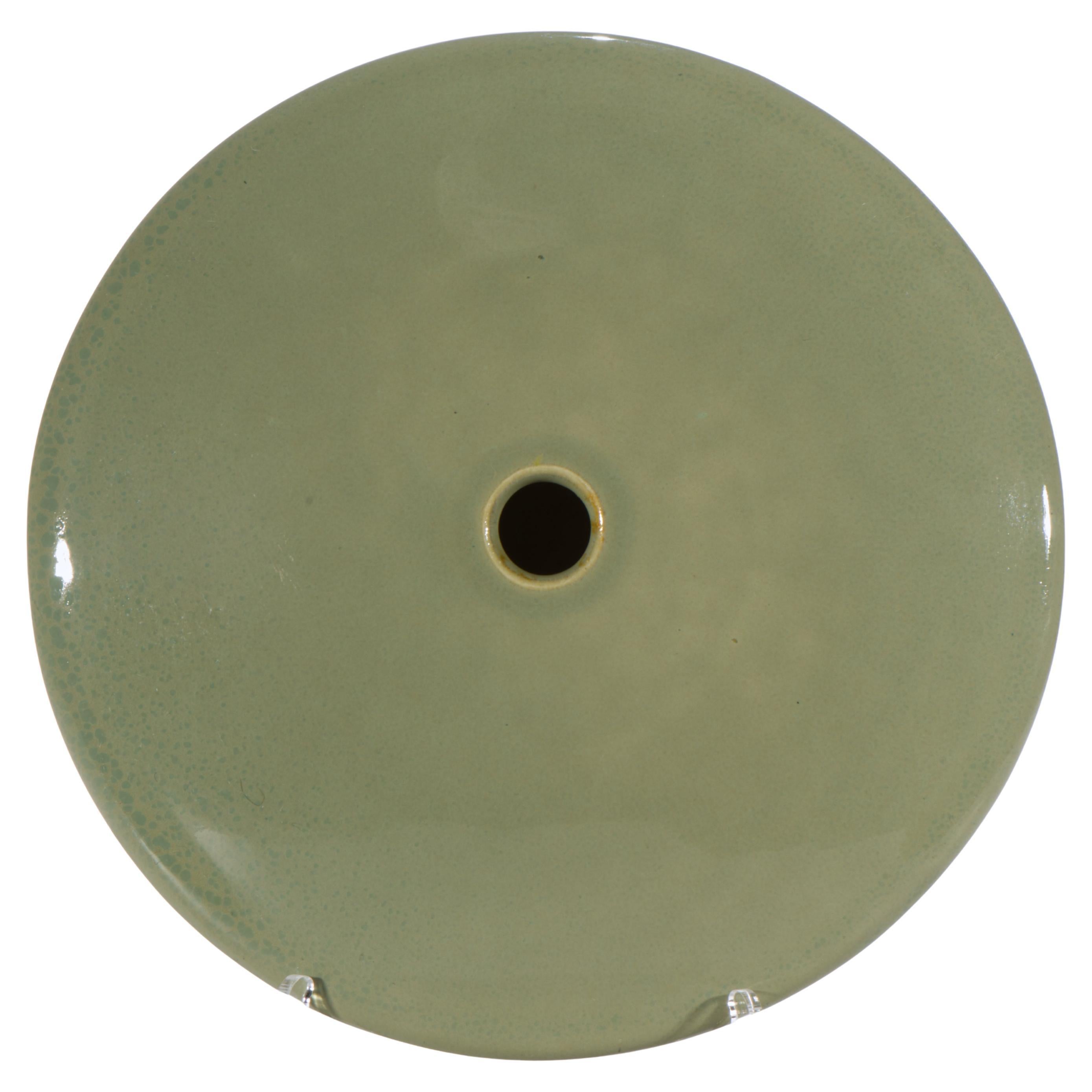 Vintage Celadon Green Ikebana Vase, American Studio Pottery 1970s