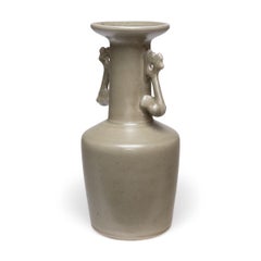 Vintage Celadon-Green Phoenixtail Vase with Dragon Handles