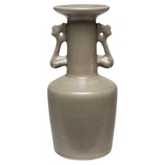 Vintage Celadon-Green Phoenixtail Vase with Dragon Handles