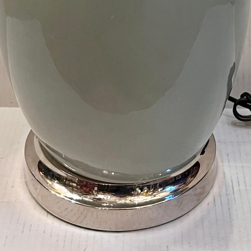 Vintage Celadon Porcelain Lamp For Sale 5