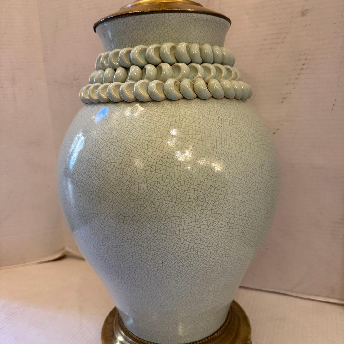 Celadon-Porzellanlampe, Vintage (Mitte des 20. Jahrhunderts) im Angebot