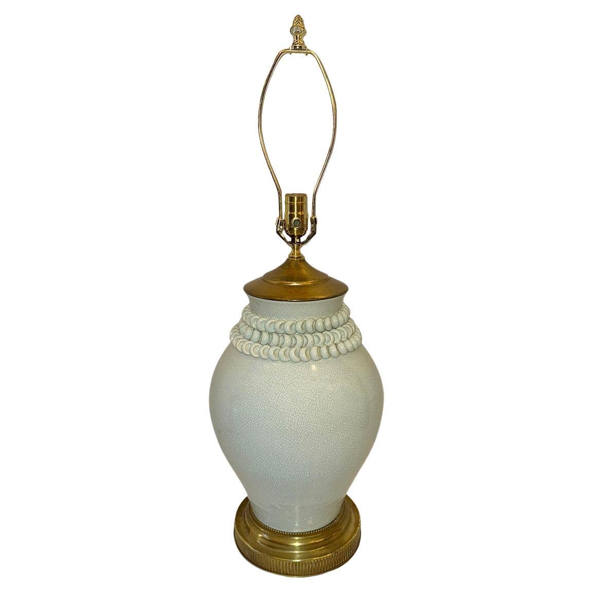 Vintage Celadon Porcelain Lamp