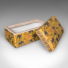 Vintage Celebration Dish, Chinese Ceramic Lidded Box, Famile Jaune Decor, C.1980