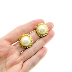Vintage Celestial Pearl Earrings 1980s