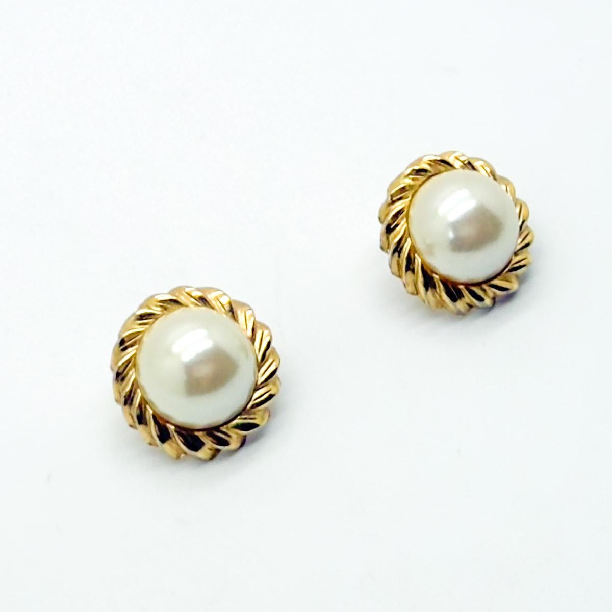 Pendientes vintage de perlas celestes años 80 en Bueno estado para la venta en Wilmslow, GB