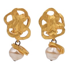 Vintage Celice France Clip-on Earrings With Faux Pearls 1930's