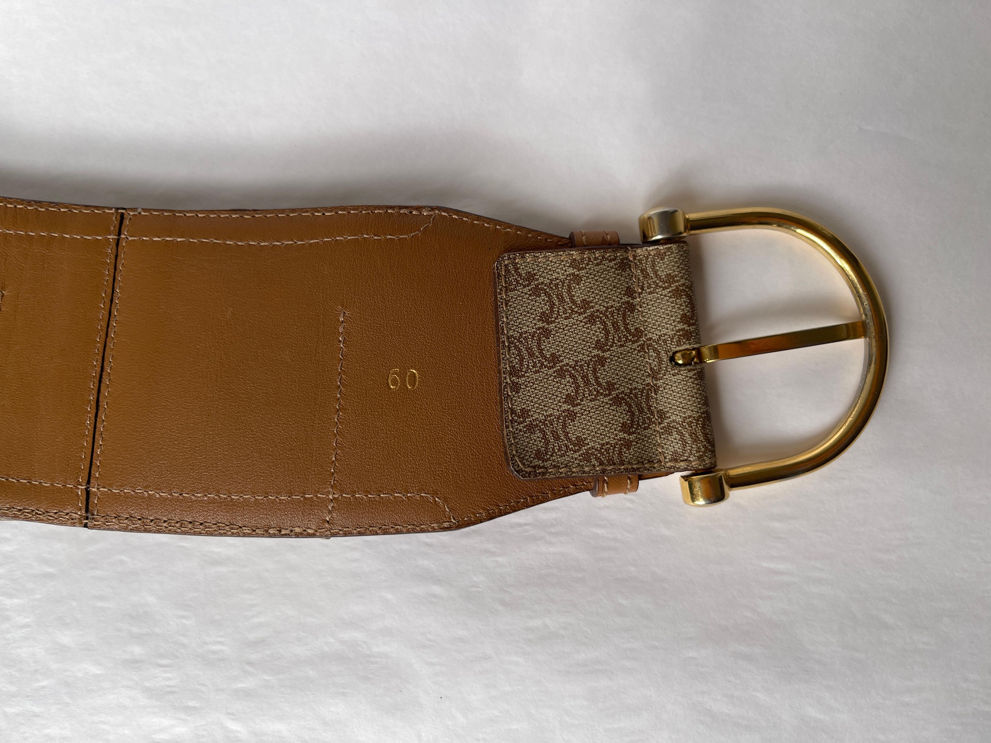 Vintage Celine Belt Triomphe Canvas Pockets  Extra Small In Good Condition In Paris, FR