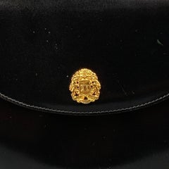 Vintage CELINE Black Leather Crest Saddle Handbag