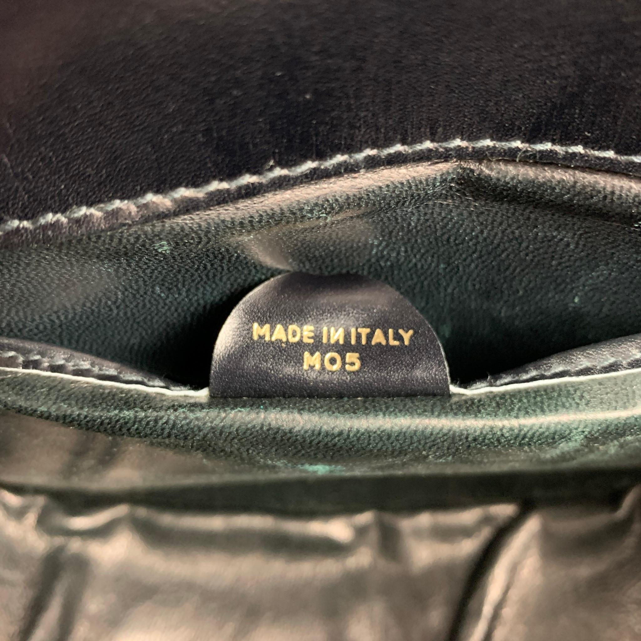 Vintage CELINE Black Leather Crest Saddle Handbag In Good Condition In San Francisco, CA