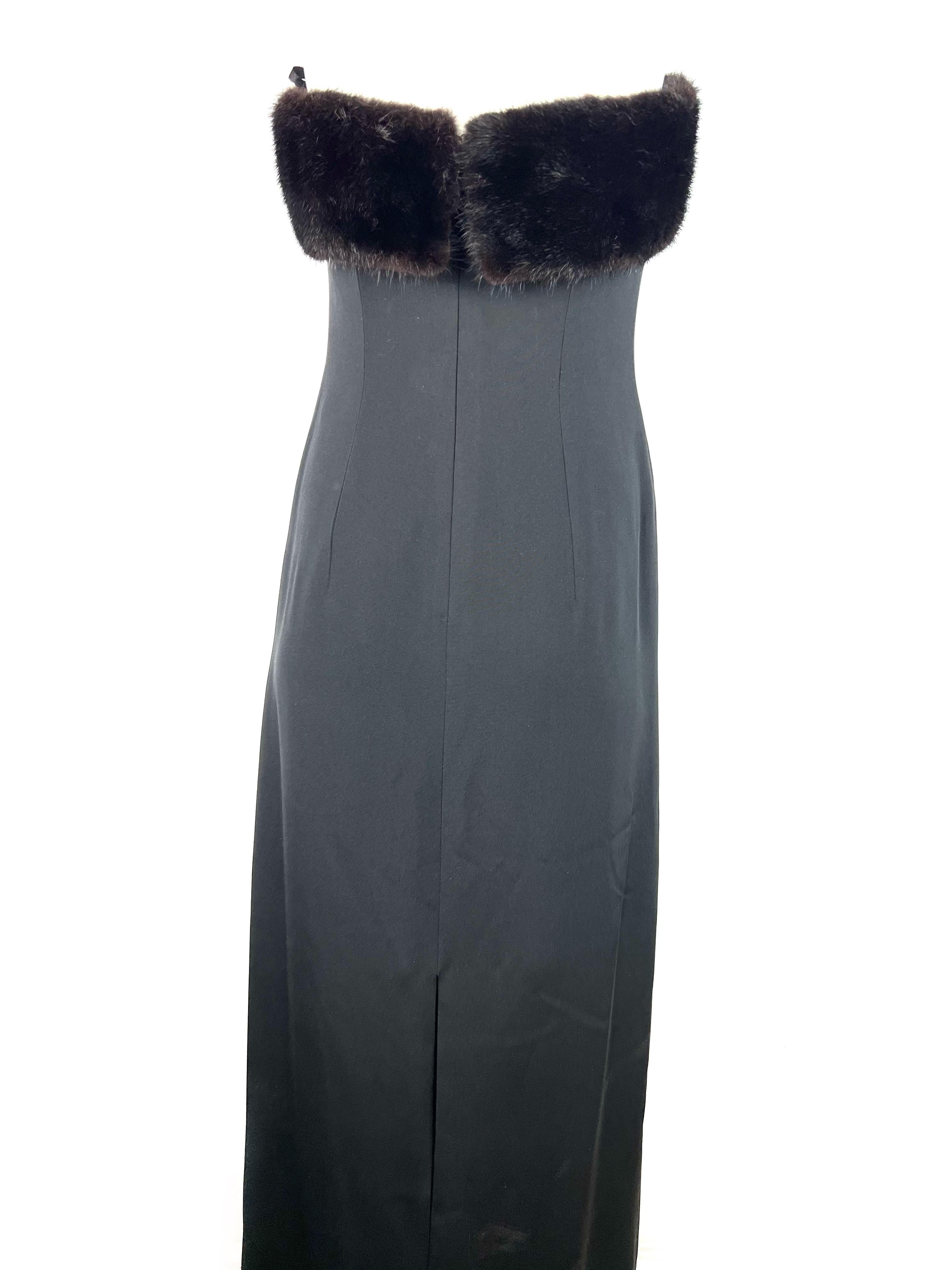 Vintage Celine Black Off Shoulder Maxi Dress, Size 40 Pour femmes en vente