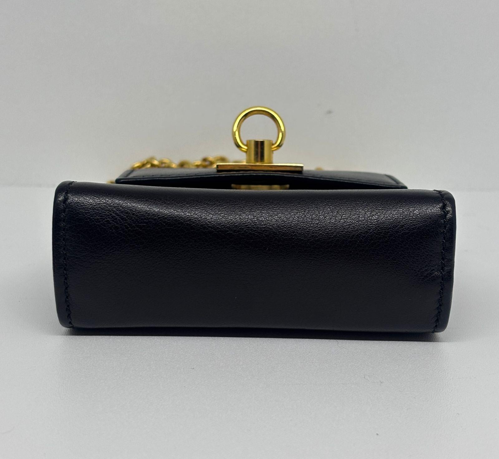 Vintage Celine Black Smooth Leather Mini Crossbody Purse For Sale 8