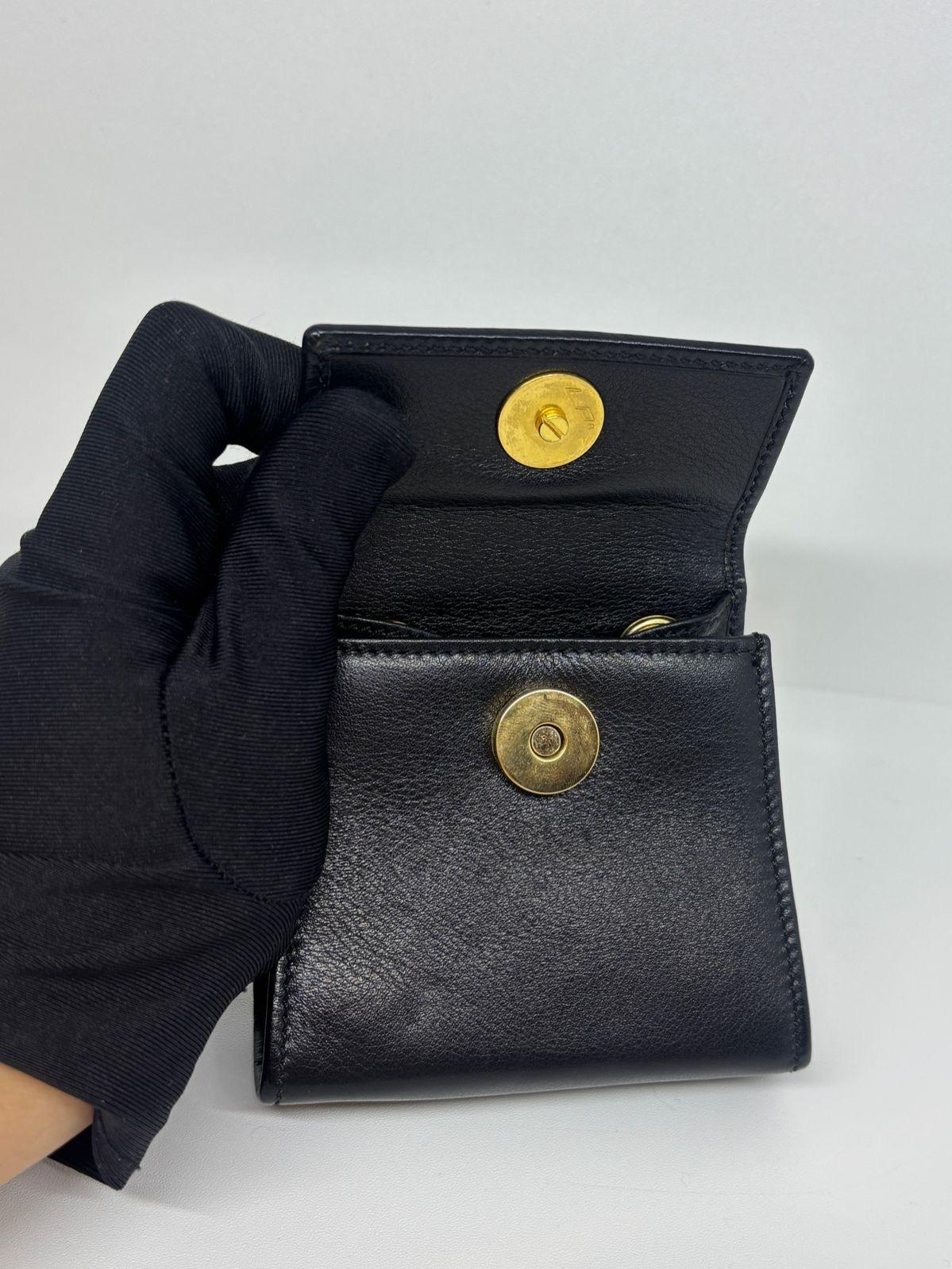 Vintage Celine Black Smooth Leather Mini Crossbody Purse For Sale 3