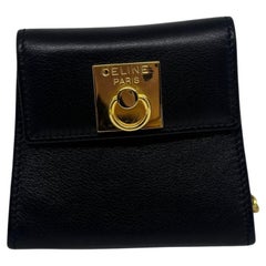 Vintage Celine Black Smooth Leather Mini Crossbody Purse