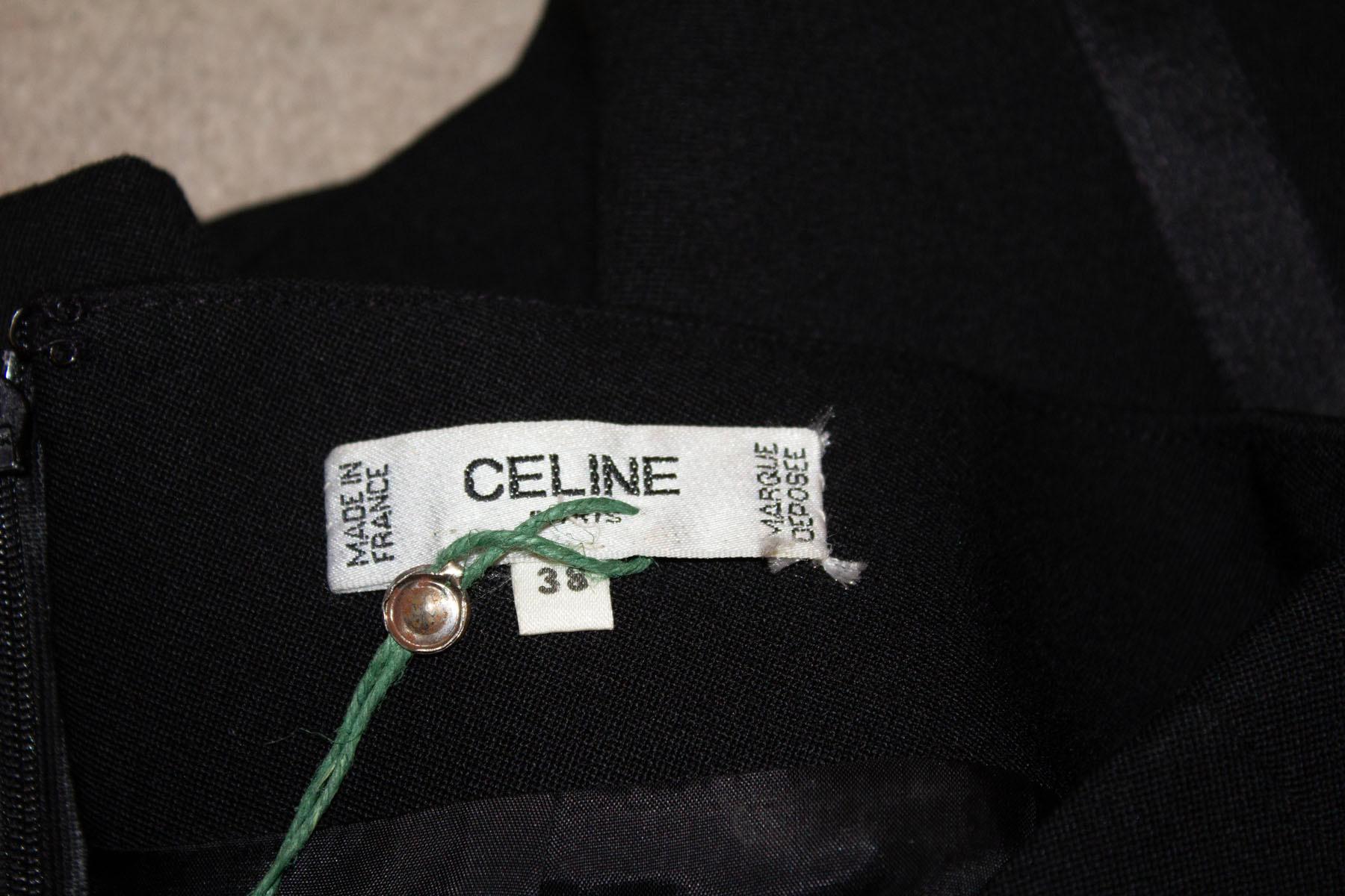 Vintage Celine Black Tuxedo Skirt For Sale 2