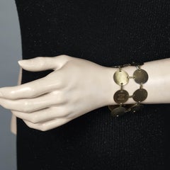 Vintage CELINE Blazon Logo Disc Coin Link Bracelet