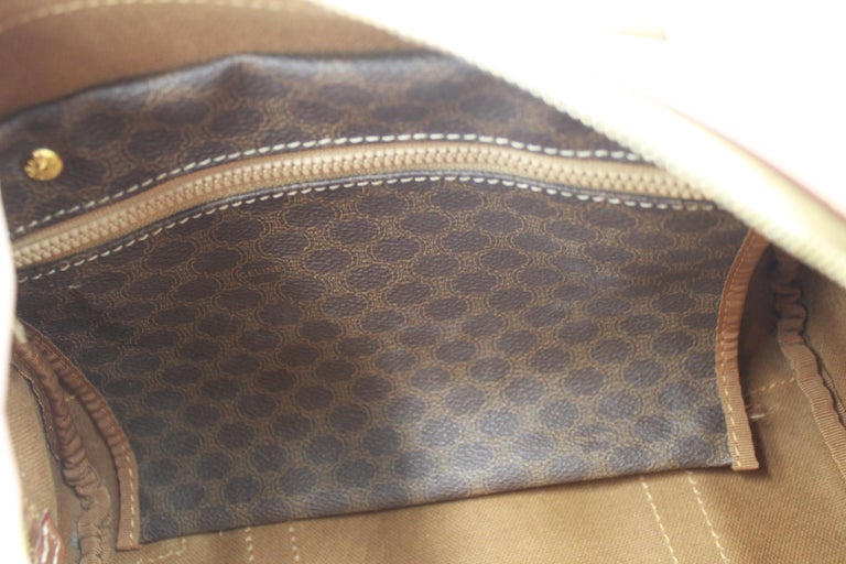 Celine Vintage Brown Macadam Canvas Handbag Boston Bag – OPA Vintage