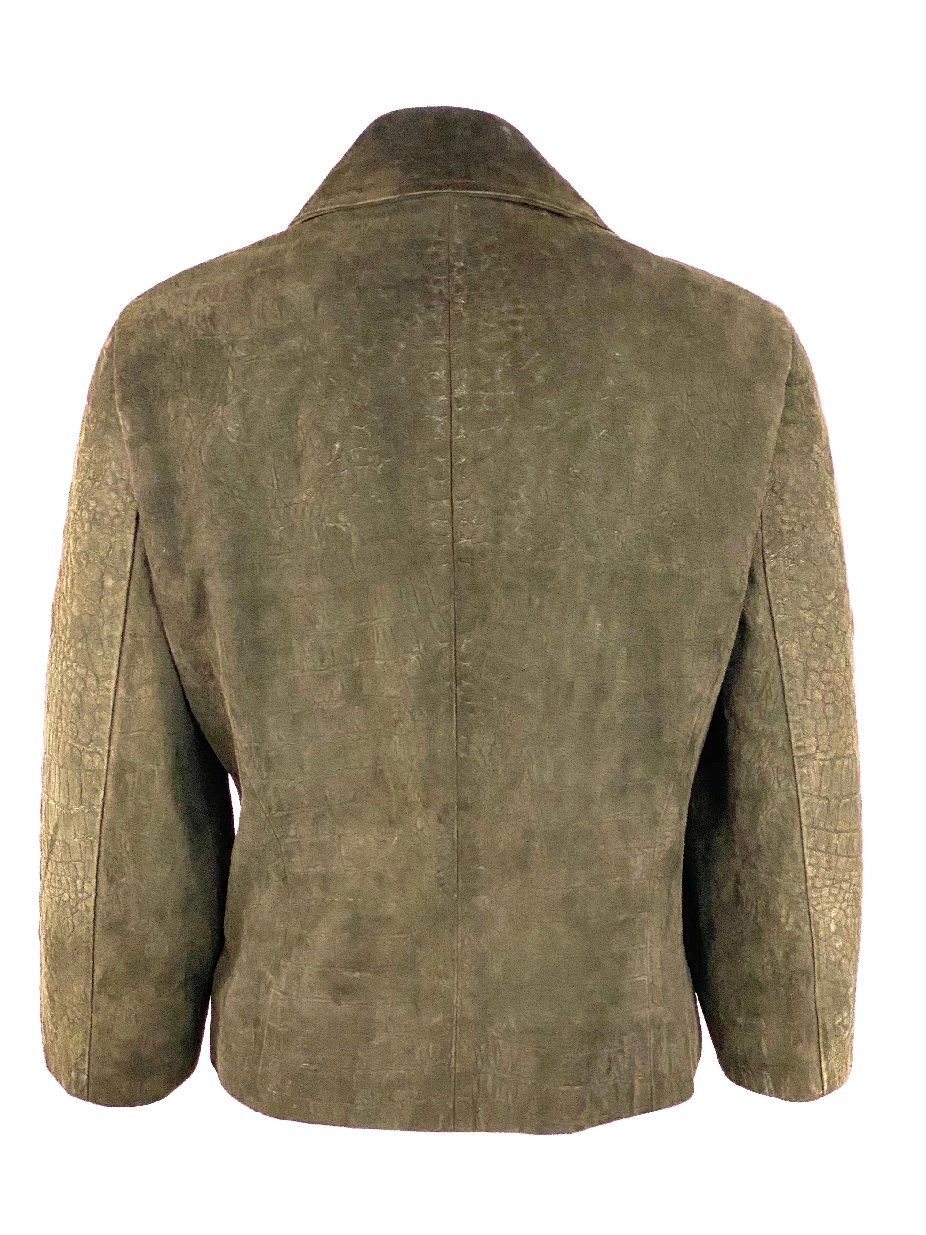 Women's or Men's Vintage CELINE Brown Suede Animal Print Blazer Jacket Size 42 