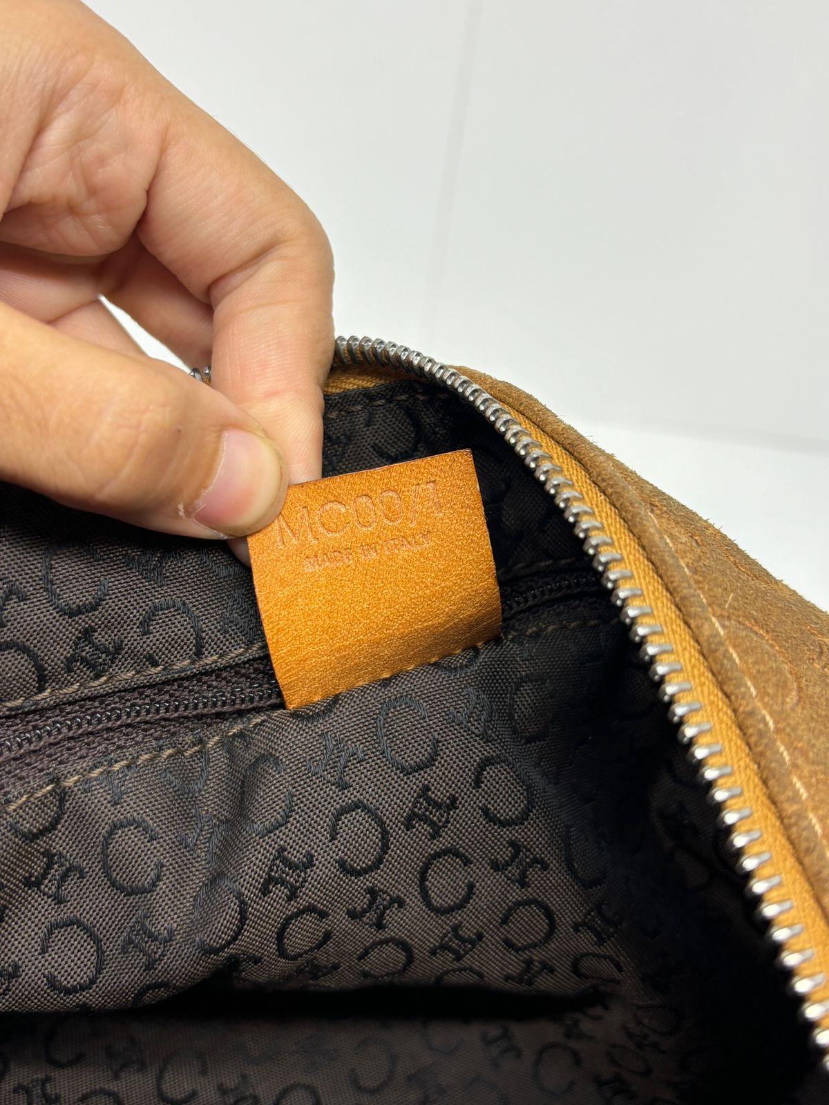 Vintage Celine C Macadam Embossed Brown Suede Shoulder Bag For Sale 8