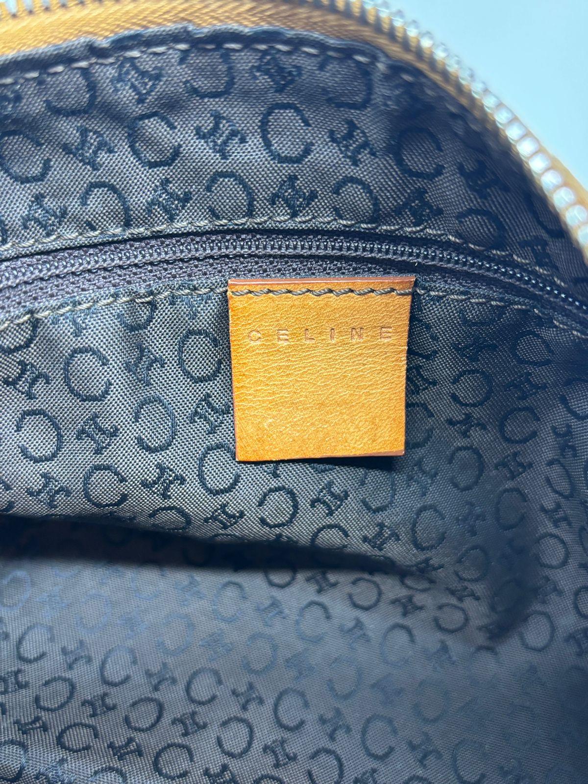 Vintage Celine C Macadam Embossed Brown Suede Shoulder Bag For Sale 1