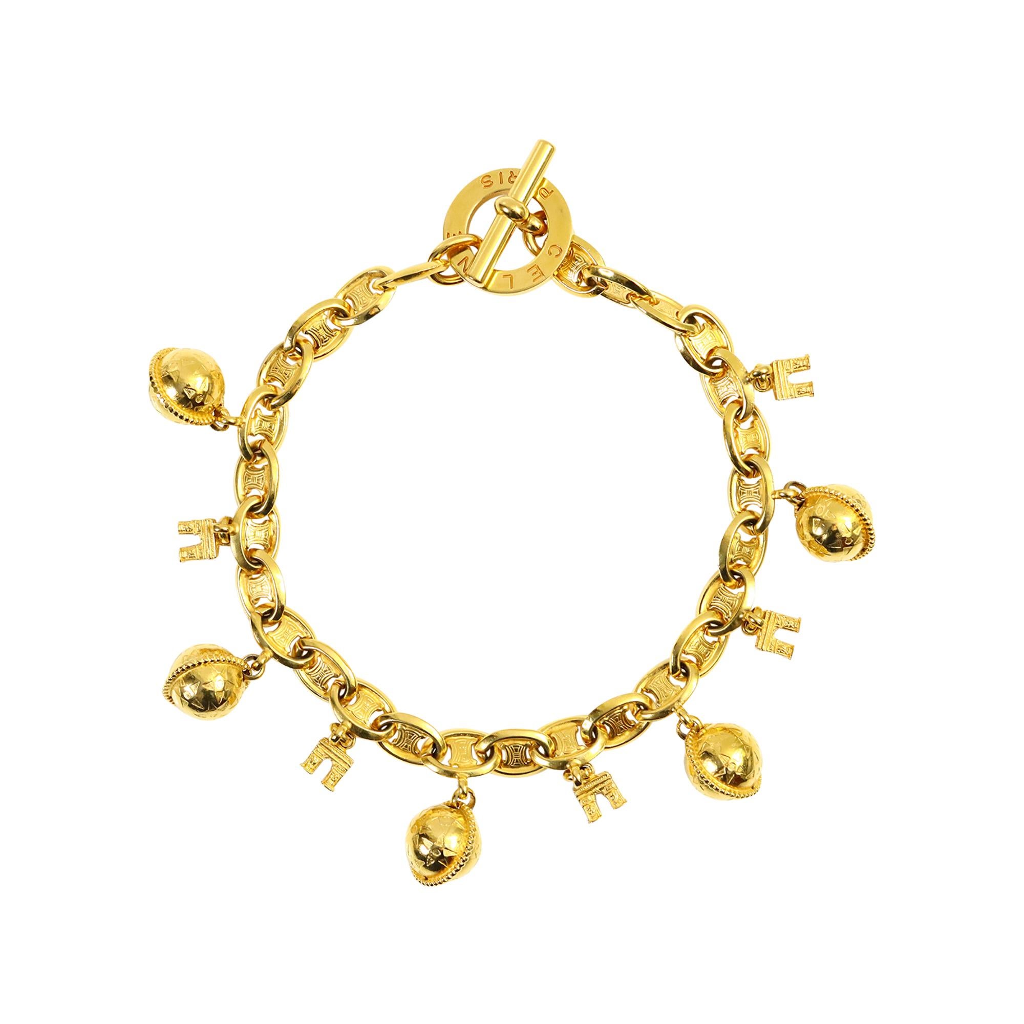 Vintage Celine Collier Globe et Arc De Triomphe Circa 1980 Pour femmes en vente
