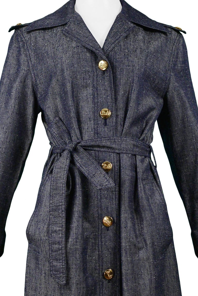 Vintage Celine Denim Trench Coat at 1stDibs old celine trench coat