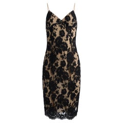 Vintage Celine F/W 2004 Beaded Evening Lace Black Dress