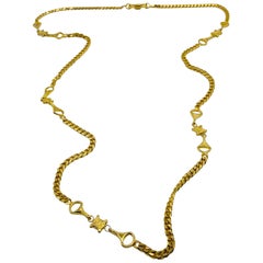 vintage celine necklace Vintage Celine Gold Plated Chain Necklace 1980s
