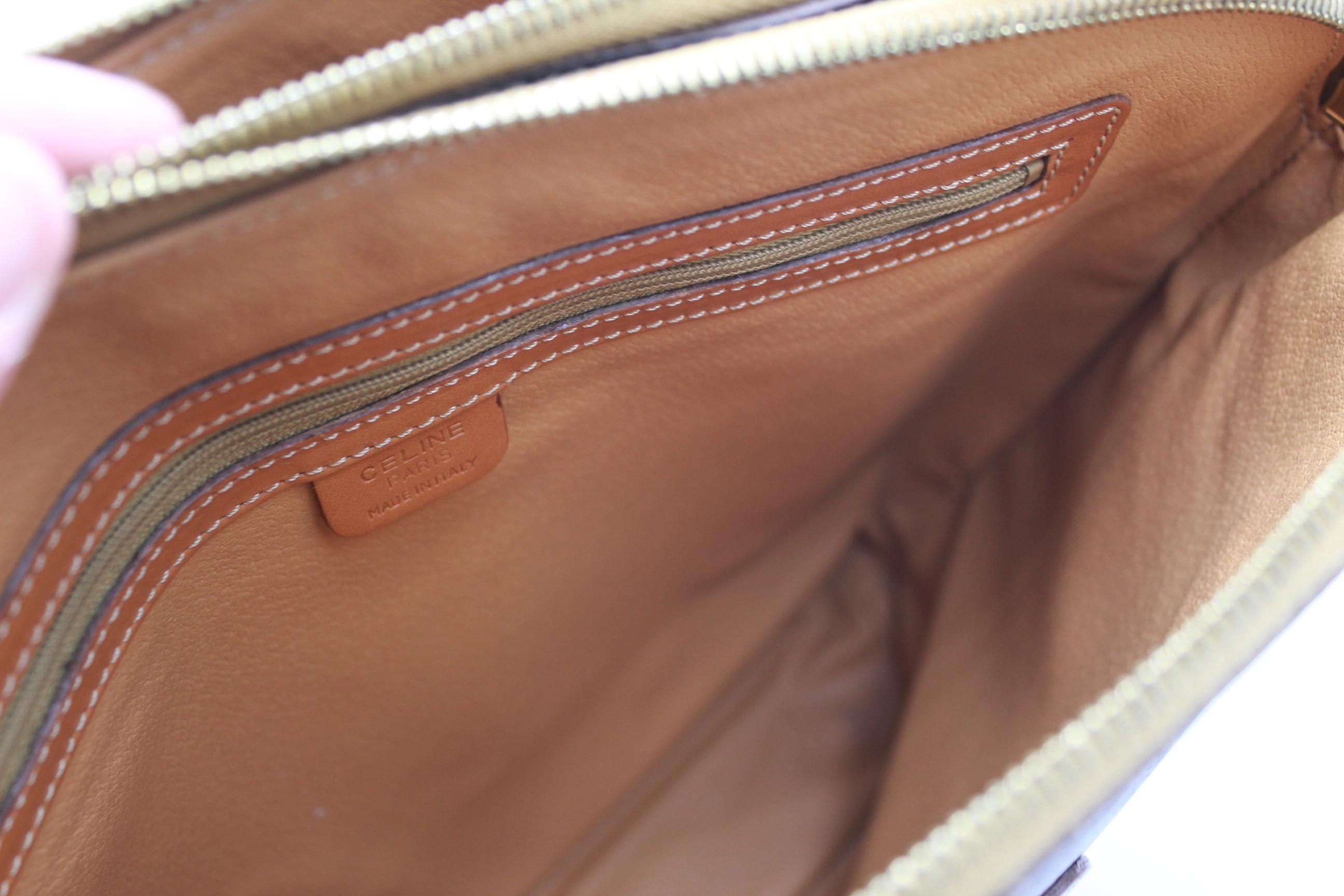 Women's Vintage Celine handbag in Macadam canvas For Sale