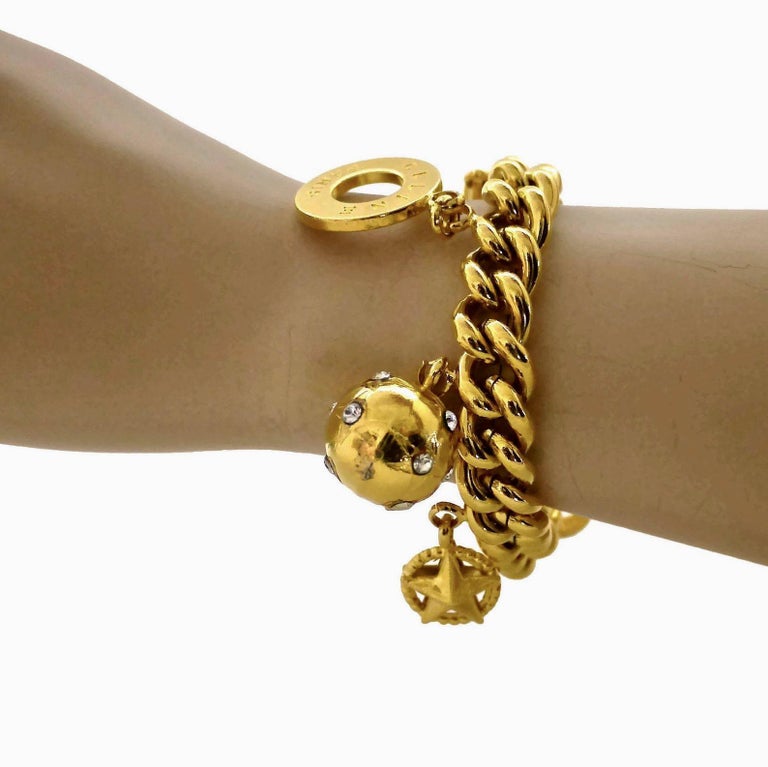 Vintage CELINE Iconic Charm Chain Bracelet at 1stDibs