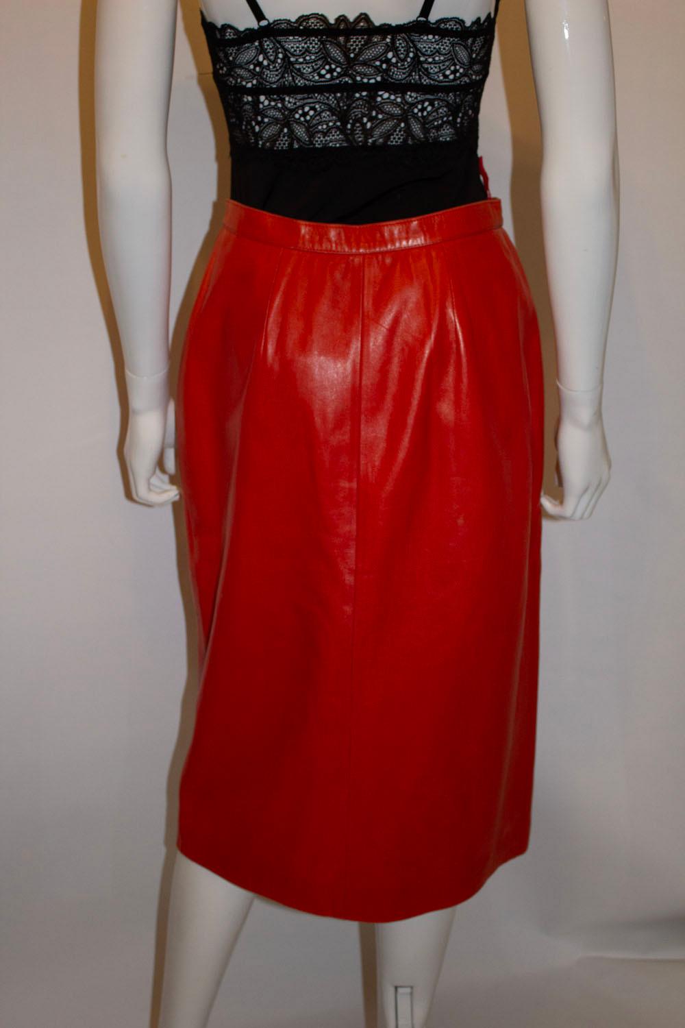 Vintage Celine Leather Skirt For Sale 1