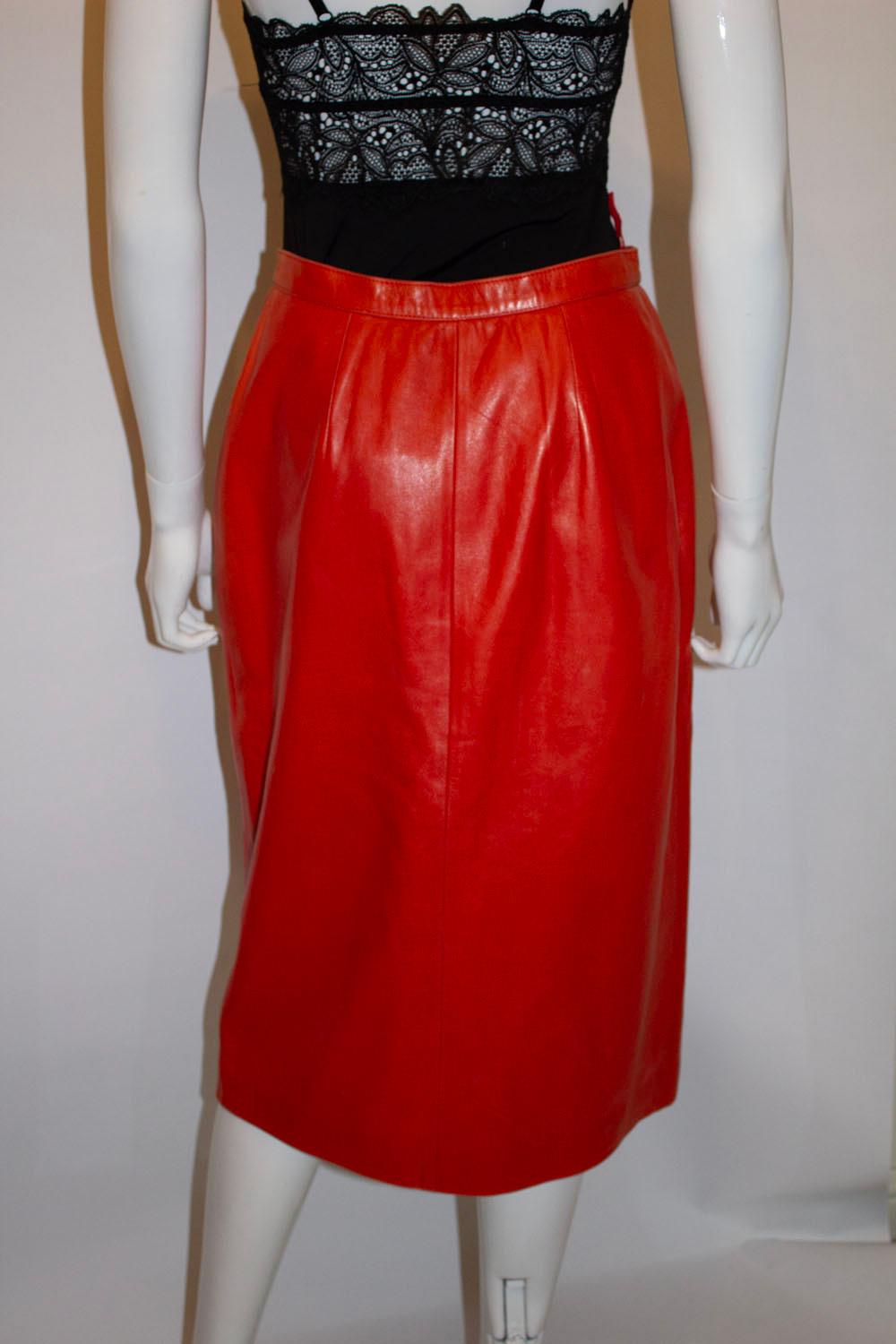 Vintage Celine Leather Skirt For Sale 2