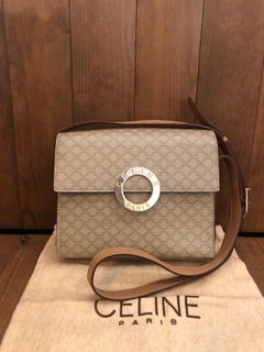 Vintage CELINE Macadam Canvas Box Shoulder Ring Bag