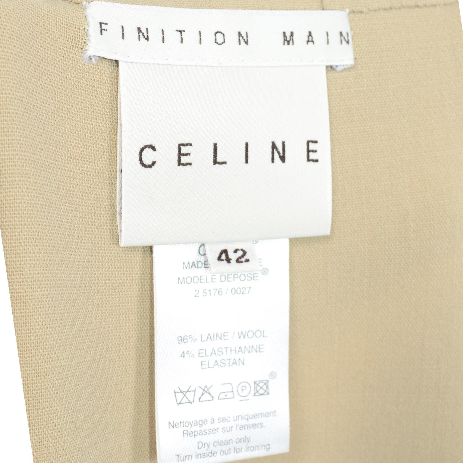 Vintage Celine Monochromatic Sand Beige Jacket and Skirt Suit 1
