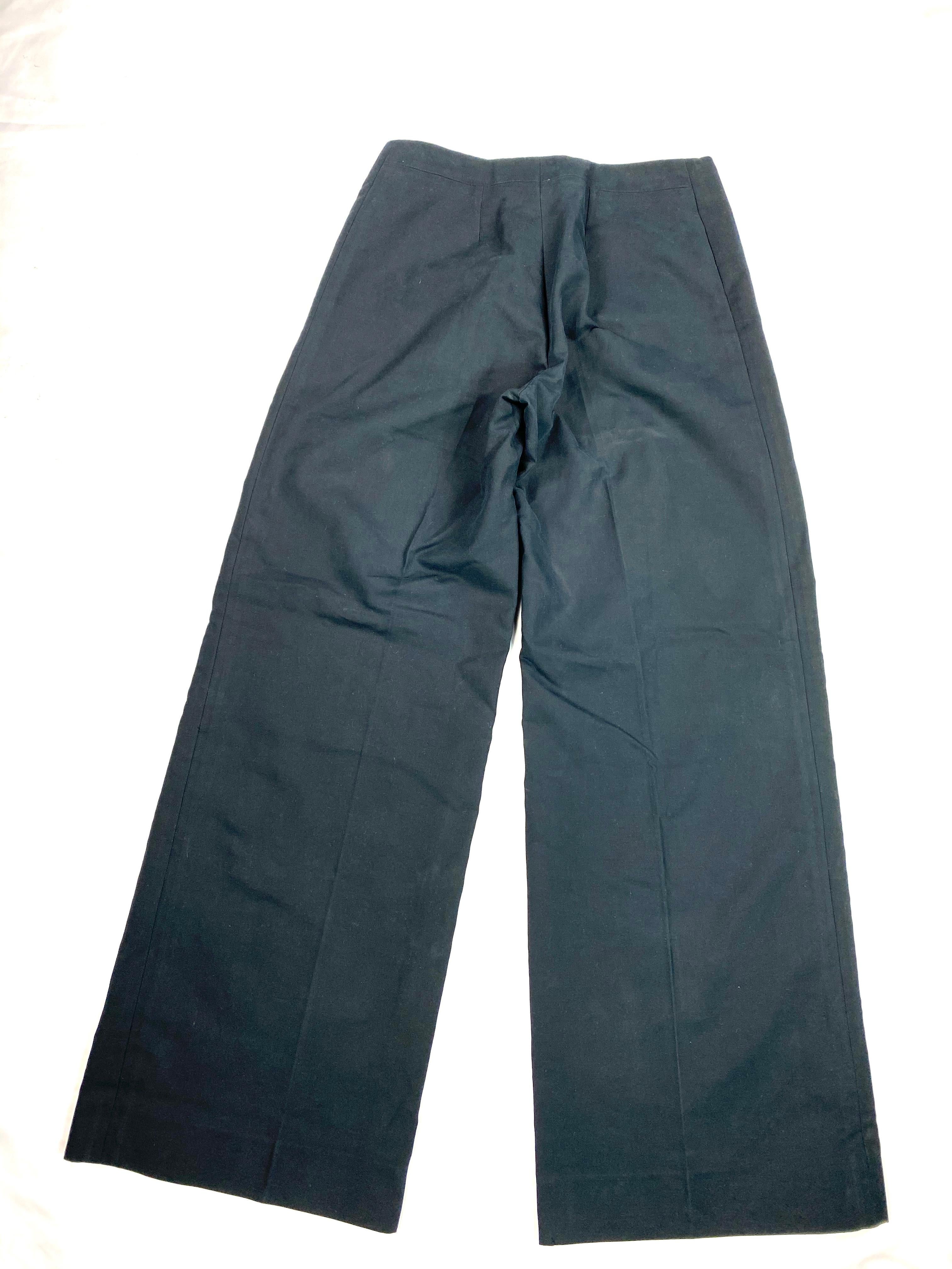 Vintage Celine Navy Cotton Wide Leg Pants Size 40 1