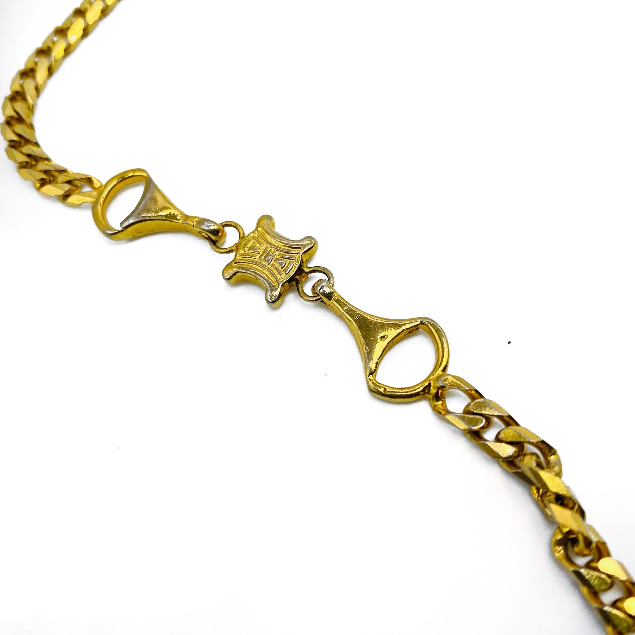celine gold chain necklace