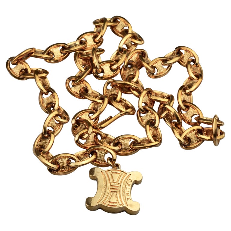 Celine Chain Vintage CELINE PARIS Arc De Triomphe Logo Chain