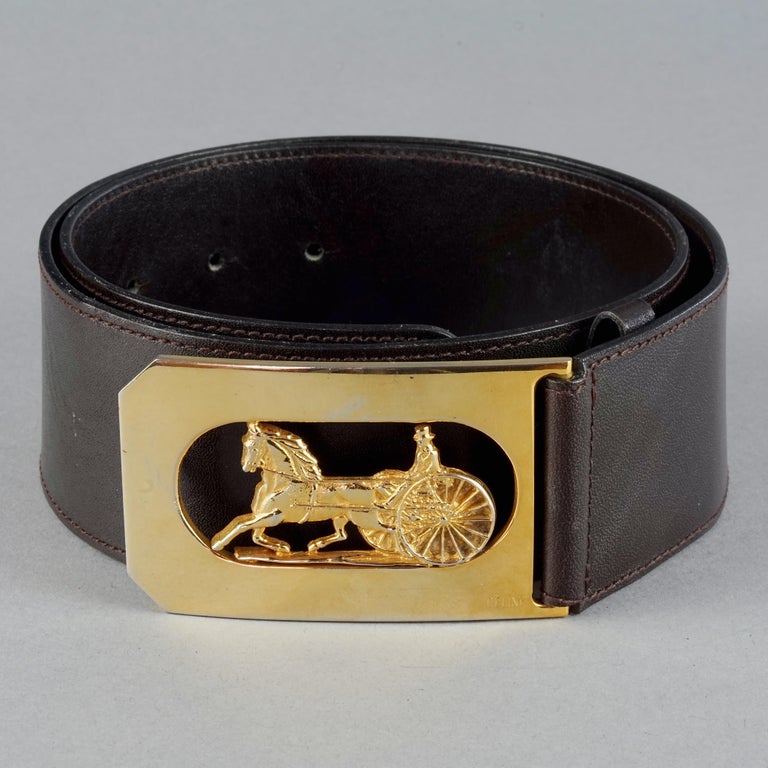 Vintage CELINE PARIS Horse Carriage Buckle Dark Brown  display picture 1