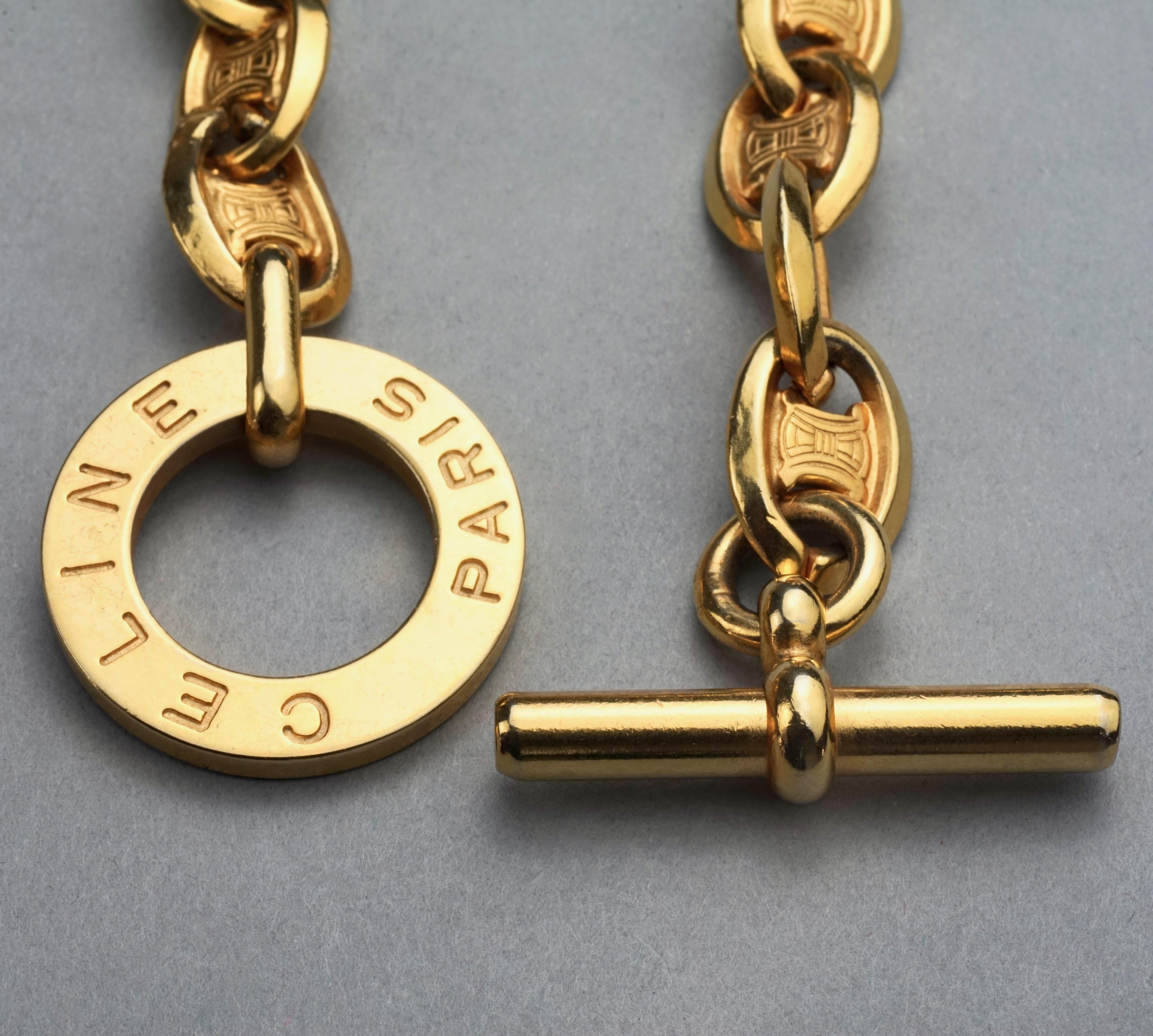 Vintage CELINE PARIS Iconic Arc de Triomphe Planet Charms Choker Necklace For Sale 4