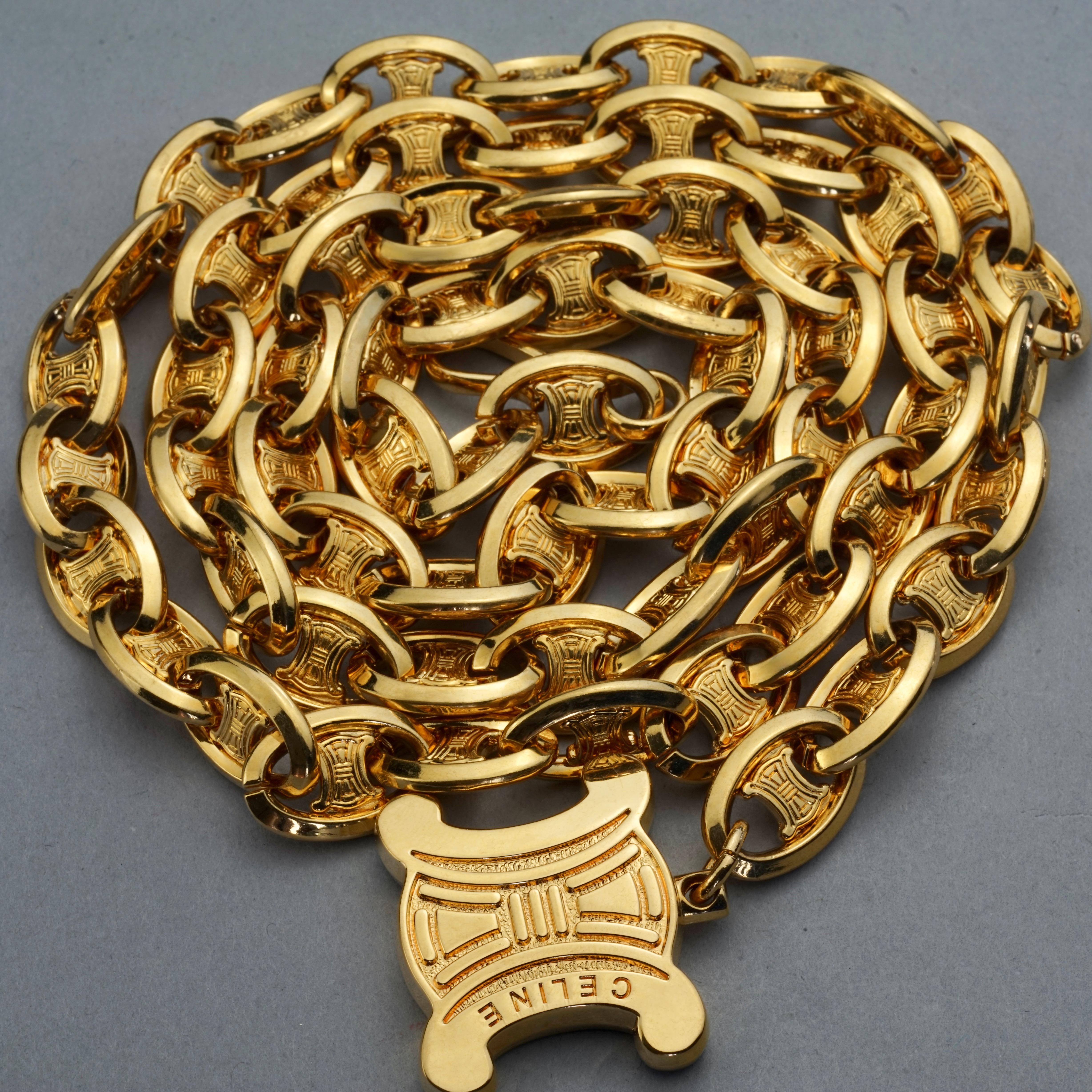 Vintage CELINE PARIS Logo Kette Link Halskette Gürtel 3