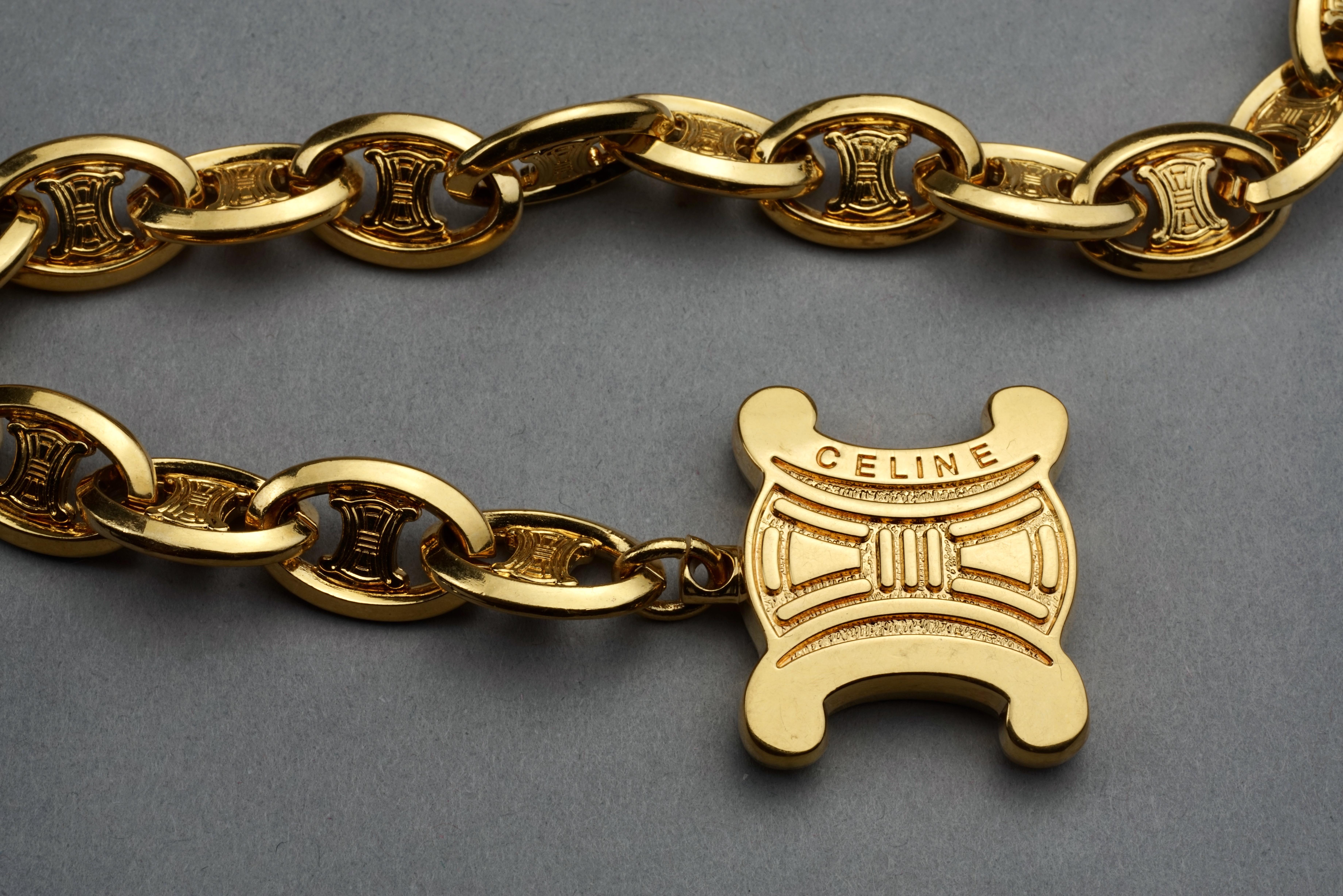 Vintage CELINE PARIS Logo Kette Link Halskette Gürtel 1