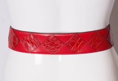 Vintage Celine Red Leather Belt