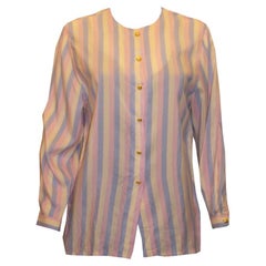 Vintage Celine Silk Strip Shirt