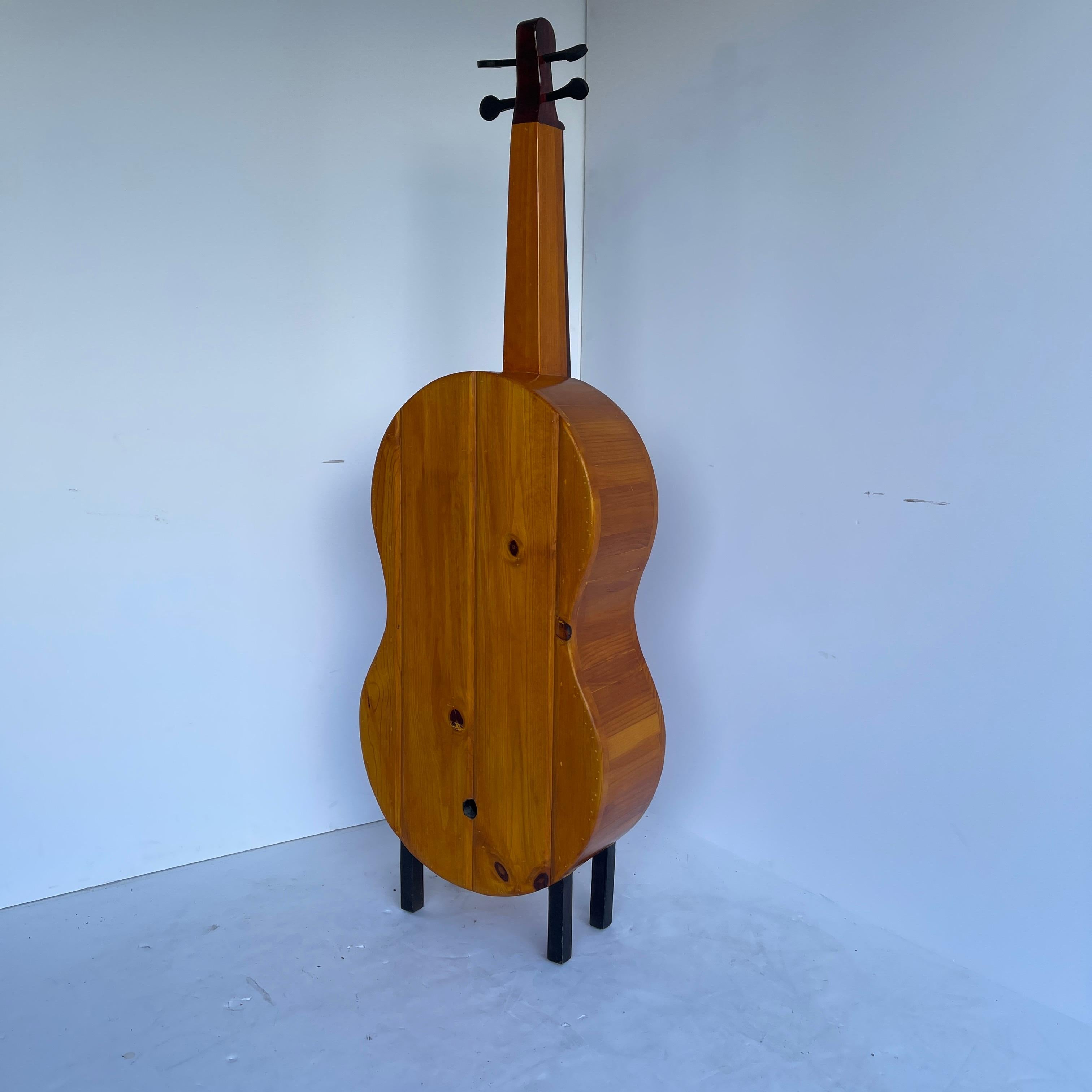 Vintage Cello Cabinet Dry Bar Shelf or Musical Prop In Good Condition In Haddonfield, NJ